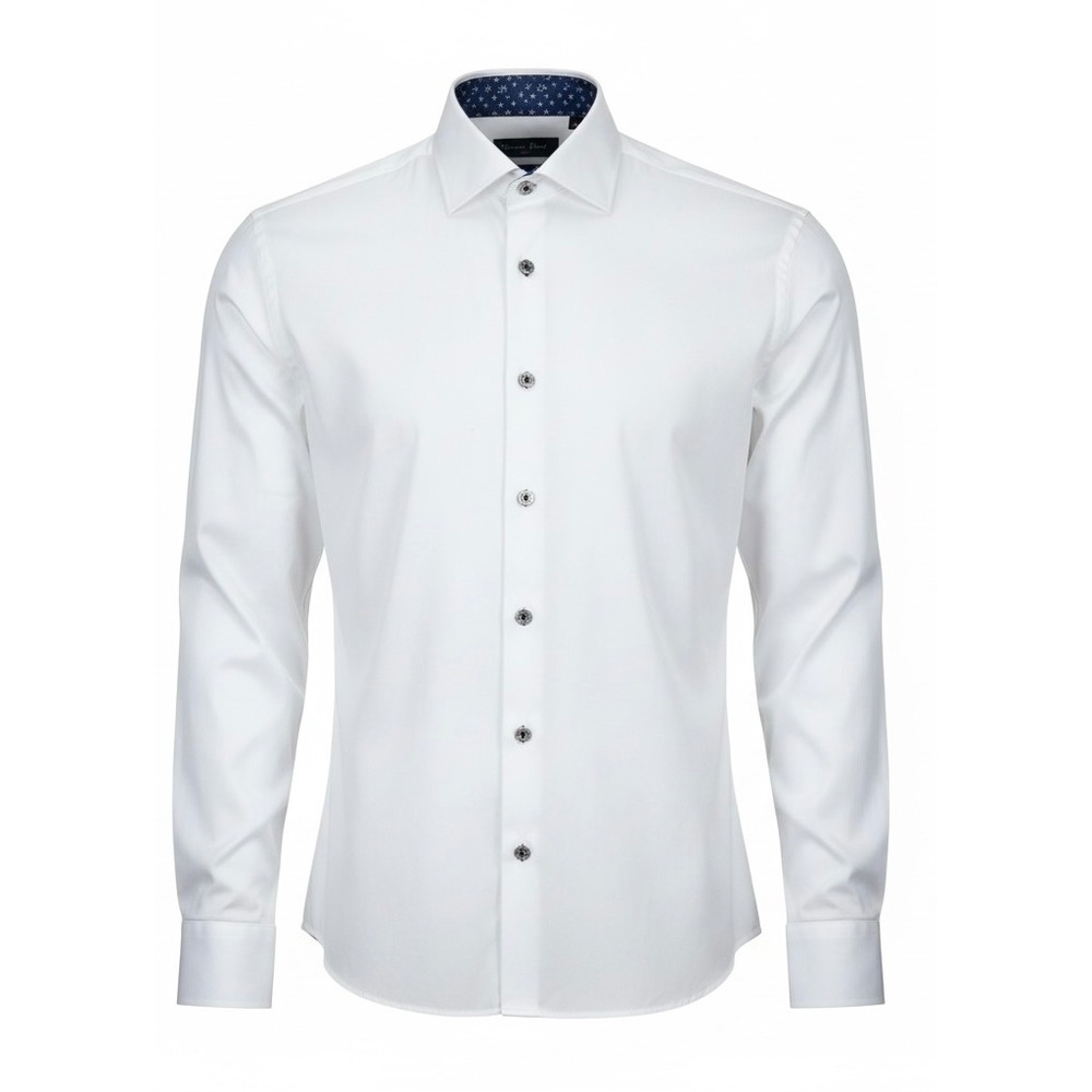 Luchiano Visconti Black Mens Dress Shirt White Button Up XL Hamsa Detail